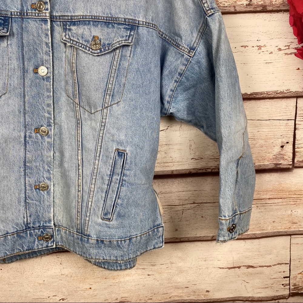 NWT Zara Oversize Denim Jacket w/ Faux Shearling - Picture 6 of 16